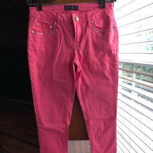 Earl Jean Pink Bedazzled Jeans, Size 3